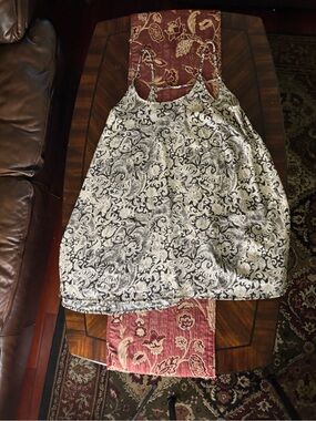 Free People Black and White Mini Dress with Paisley Lace Print